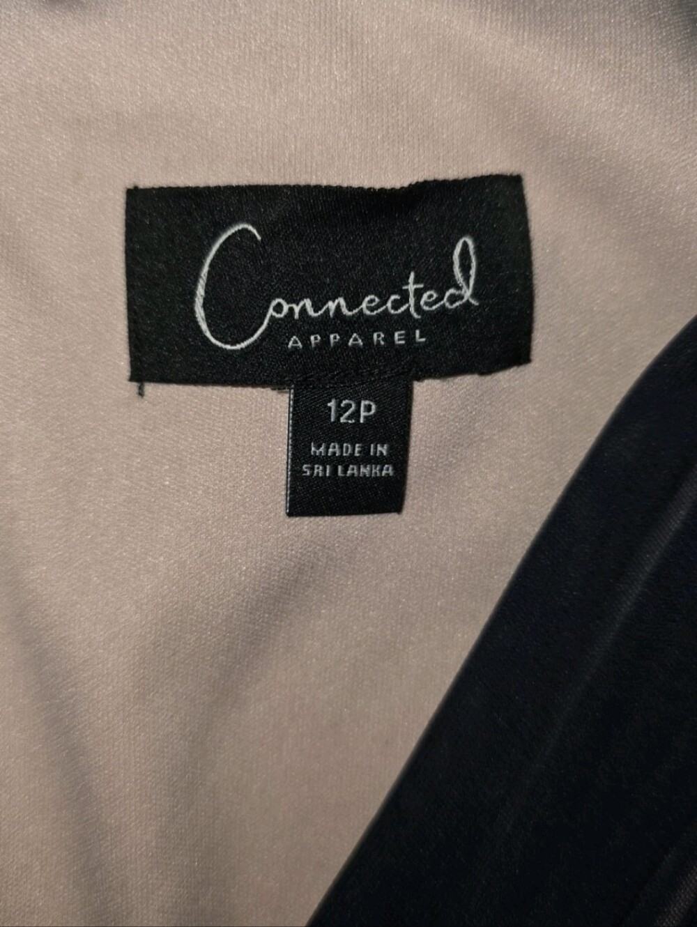 Connected Apparel Navy V-Neck Sheer Overlay Dress - Picture 3 of 4